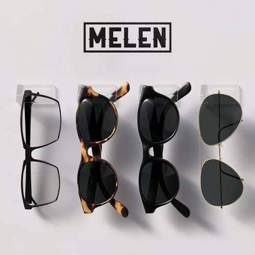 MELEN Adhesive Sunglass Organizer Wall (16-Pack) - Strong and Compact Glasses Holder, Sunglass Holder for Car and Wall - Black - Image 2