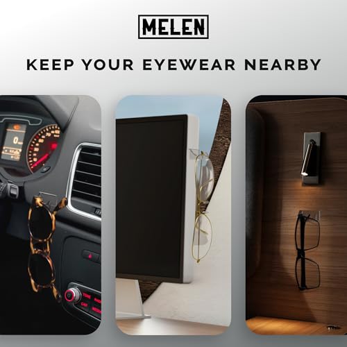 MELEN Adhesive Sunglass Organizer Wall (16-Pack) - Strong and Compact Glasses Holder, Sunglass Holder for Car and Wall - Black - Image 4