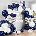 Haolongfa Navy Blue and Silver Balloons Garland Arch Kit134 Pcs Graduation Balloons White Navy Blue and Silver Balloons with Confetti Latex Balloons for Graduation Birthday Baby Shower Wedding Decorations - Image 3