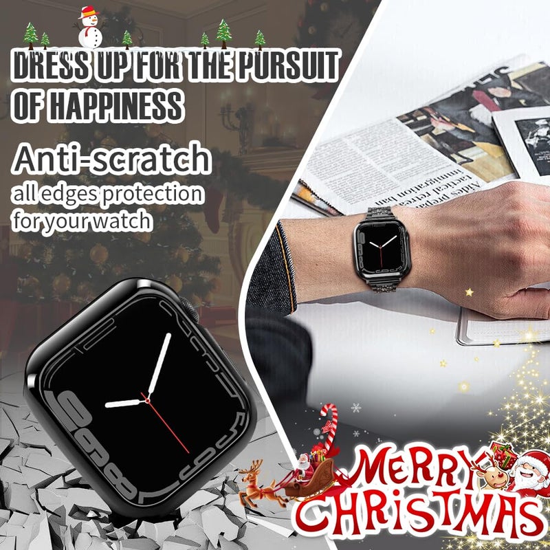 top4cus 40mm Case Soft Flexible Lightweight Anti-Scratch Overall Protective 40mm Iwatch Waterproof Cover Case Shiny Workout Shockproof Bumper Compatible with Apple Watch Series 6/SE/5/4 - Black - Image 4