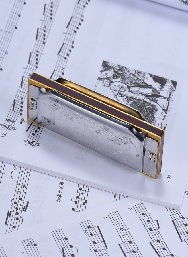 Suzuki 1072-C Folkmaster Standard 10-Hole Diatonic Harmonica Key of C 20 Tone for Beginner Student - Image 4