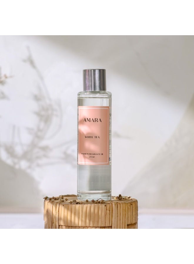 Amara زيت عطر أمارا شاي أبيض | زيت معطر يدوم طويلاً للمنزل | عطر نظيف ومنعش للعلاج بالروائح برائحة شاي أبيض مريحة ومنعشة 250 مل - Image 1