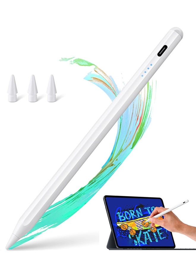 سوبرسو قلم ستايلس لجهاز iPad مع وظيفة رفض راحة اليد، متوافق مع القلم النشط (2018-2025) Apple iPad Pro 11/12.9 بوصة، iPad 10/9/8/7/الجيل السادس، iPad Air 5/4/3 الجيل، iPad Mini 6/الجيل الخامس - Image 1