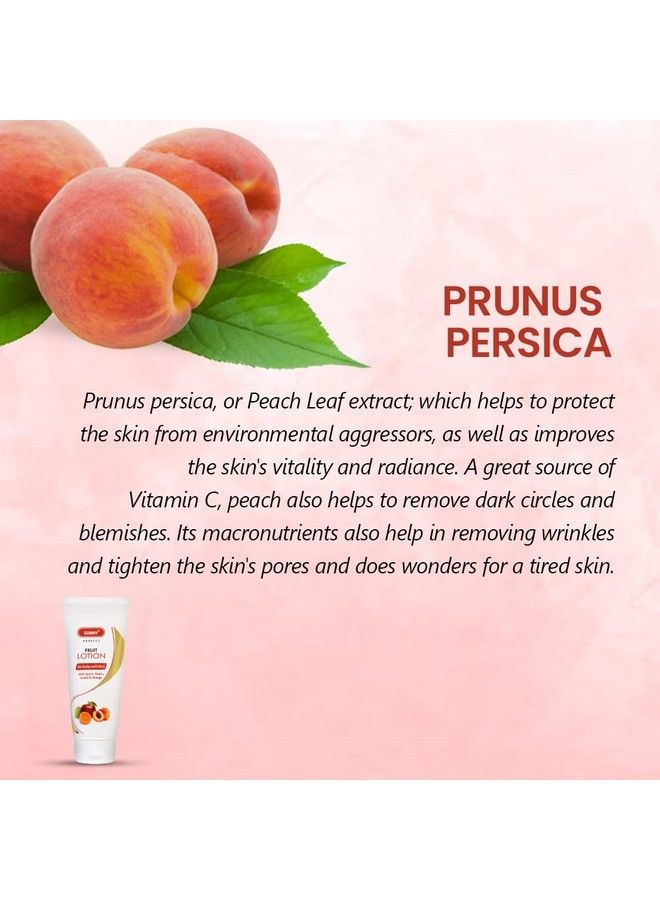 Sunny Fruit Lotion With Extracts Of Apple Peach Guava Orange Hydrates & Imparts Youthful Glow ; Vitamin E Along With Fruit Extracts Provides Baby Soft Skin ; For Women Of All Skin Types 100Gm (Pack 2) - Image 4