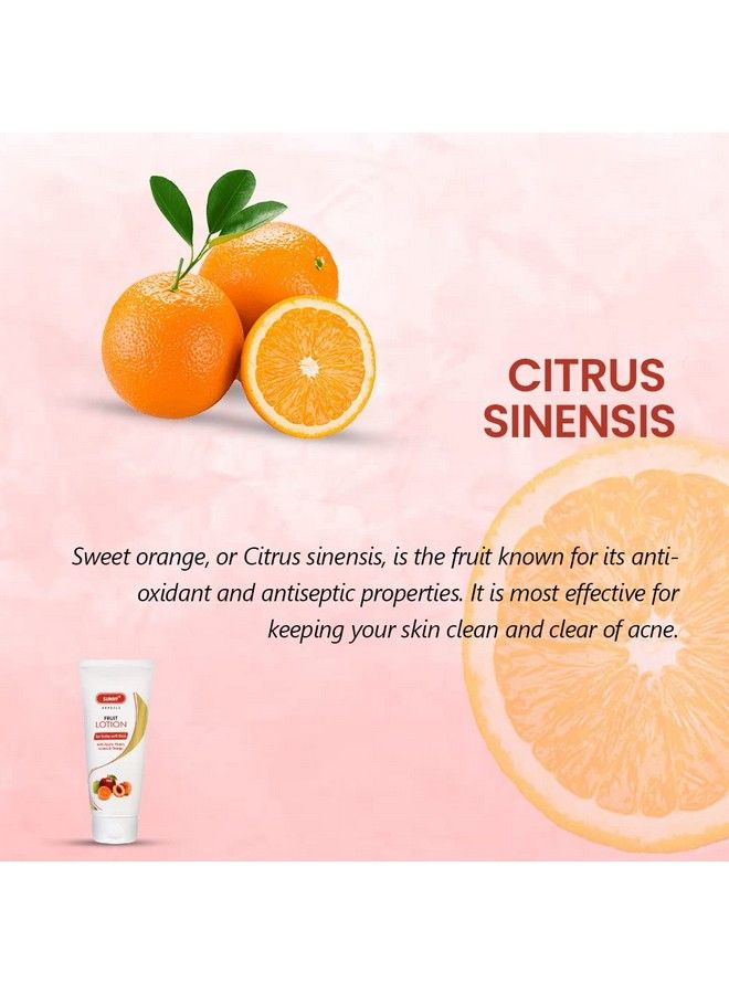 Sunny Fruit Lotion With Extracts Of Apple Peach Guava Orange Hydrates & Imparts Youthful Glow ; Vitamin E Along With Fruit Extracts Provides Baby Soft Skin ; For Women Of All Skin Types 100Gm (Pack 2) - Image 5