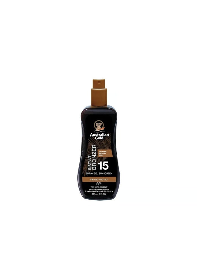 Australian Gold Instant Bronzer Spray Gel Sunscreen SPF15 237ml - Image 1