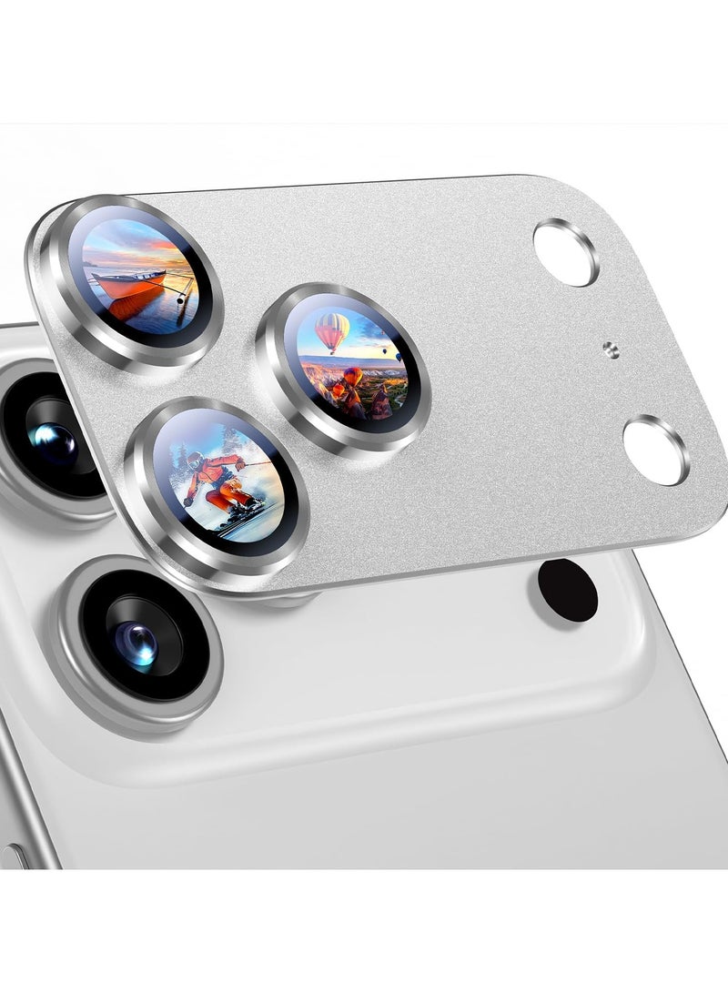 For iPhone 17 Pro Max Camera Lens Protector [Drop Protection] [Full Coverage] [3D Metal] [Case Friendly] Tempered Glass Camera Cover — White - Image 1