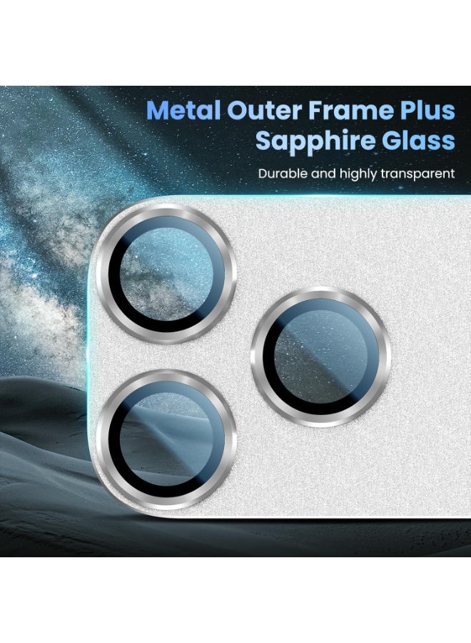 For iPhone 17 Pro Max Camera Lens Protector [Drop Protection] [Full Coverage] [3D Metal] [Case Friendly] Tempered Glass Camera Cover — White - Image 4