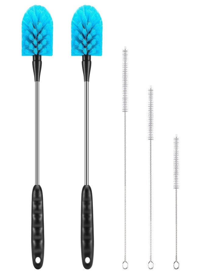 AnDocK 5 Pack Bottle Cleaning Brush Set, Stainless Steel Scrub Cleaner Brush with 14'' Long Handle and 3 Straw Brushes, Flexible for Cleaning Sport Water Bottles, Straws, Coffee Mug, Cups, Baby Bottle - Image 1
