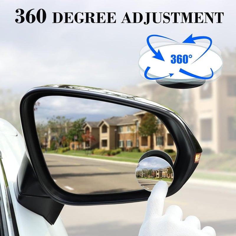 2PCS 2" Round Frameless Blind Spot Mirror - HD Glass Convex Rear View Mirrors for Cars, SUVs, and Trucks - Image 4