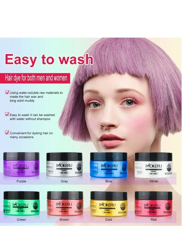 موكيرو صبغ الشعر الطبيعي، لون الشعر، شمع ملون، صبغة احترافية، كريم طين الشعر المؤقت (ذهبي) 100 جرام - Image 2
