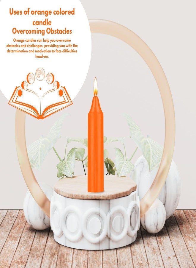 ladyrobyn Box of 12 Orange Candles | 4 inches Tall & 3/4 inch Diameter | Witchcraft Supplies for Your Personal Wiccan Altar, Spells, Charms & Intentions | Witchy Room Decor | Taper Candlesticks - Image 4