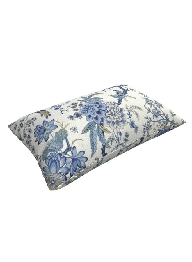 GIOPAMGO Chinoiserie Spring Pillow Covers 12x20 Set of 2 Floral Birds Farmhouse Decor Vintage White Blue Outdoor Linen Cushion Cover - Image 4
