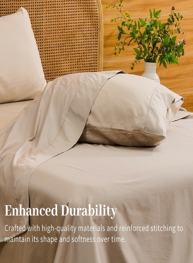 Bedlifes Deep Pocket Sheets 18-24 Inch, Queen Size Egyptian Cotton 1000 Thread Count, 4-Piece - Fits Extra Thick Mattresses, Cooling & Breathable (Linen) - Image 5