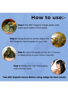 BSY 100% Natural Indigo Powder Organic For Hair - 227G (Pack Of 1), Natural Avuri Leaf Powder Herbal Powder For Hair, Indigo Powder Organic For Hair Black, Triple Sifted Powder  - Image 3