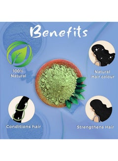 BSY 100% Natural Indigo Powder Organic For Hair - 227G (Pack Of 1), Natural Avuri Leaf Powder Herbal Powder For Hair, Indigo Powder Organic For Hair Black, Triple Sifted Powder  - Image 2