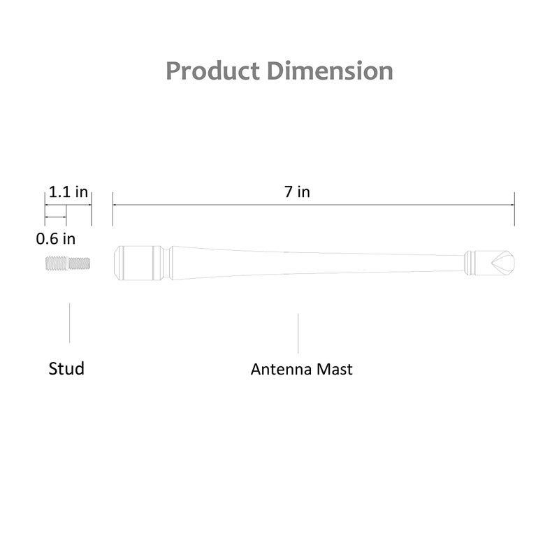 RYDONAIR Short Antenna Compatible with Dodge Ram 1500 2500 3500 1990-2025 & Ford F250 F350 1990-2025, Internal Copper Coil for Enhanced Reception, Car Wash Proof, 7 inches Rubber Antenna Replacement - Image 5