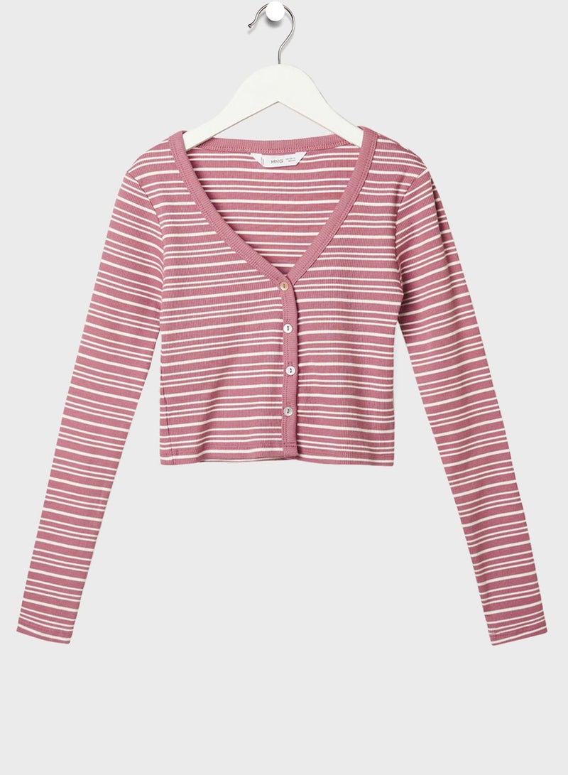 MANGO Youth Teen Stripe Print T-Shirt - Image 1