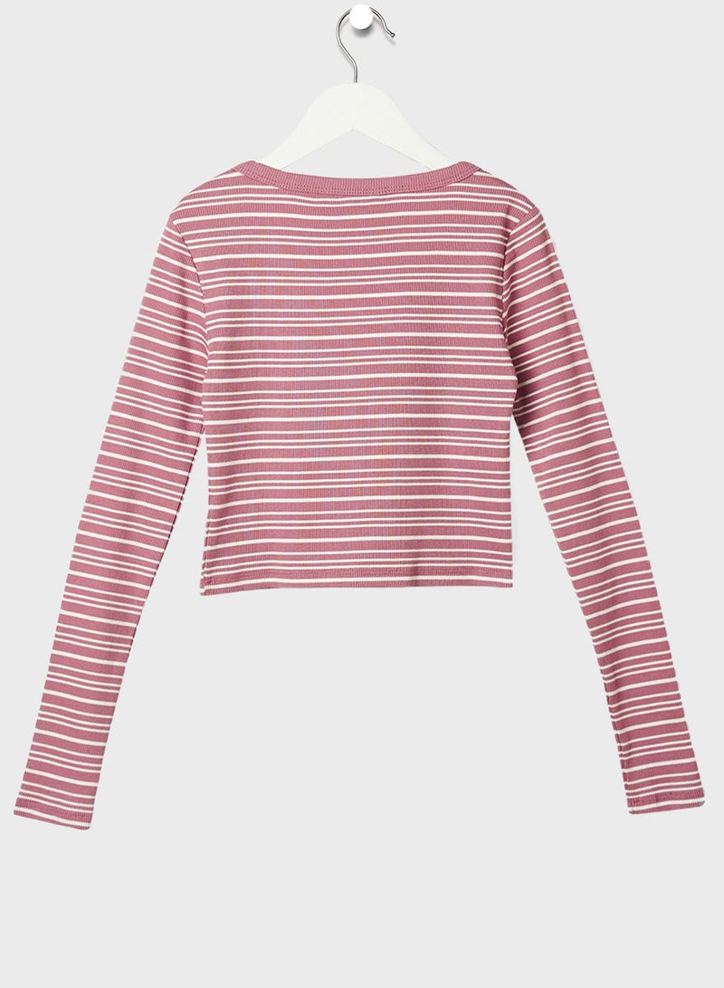 MANGO Youth Teen Stripe Print T-Shirt - Image 2