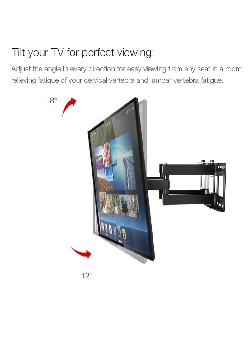 JAJEEK A04 Full Motion Wall Mount Bracket for 32-65 Inch LED, LCD, HD, 4K Plasma TVs – Universal Tilt, Swivel, Extendable Arm, Sturdy & Space Saving, VESA Compatible, Easy Installation - Image 5