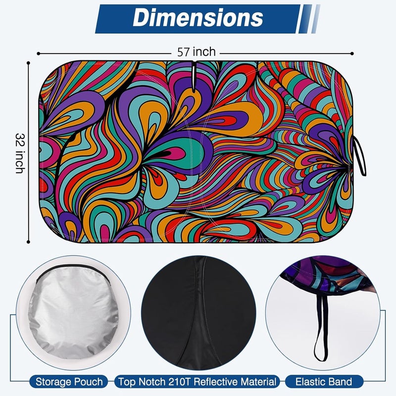 Pleneal Spec compliant trusted quality Windshield Sun Shade - Car Sun Shade Windshield, Reflector Sunshade Offers Ultimate Protection for Car Interior Carefully selected material - Image 2