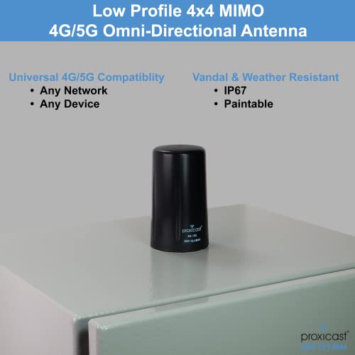 Proxicast Vandal Resistant 4x4 MIMO Low Profile 4G/5G Omni-Directional Screw Mount Antenna - 10 ft Coax Leads - for Cisco, Cradlepoint, Digi, Pepwave, Sierra Wireless and Others (ANT-121-M44) - Image 2