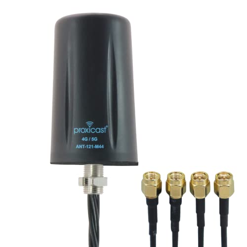 Proxicast Vandal Resistant 4x4 MIMO Low Profile 4G/5G Omni-Directional Screw Mount Antenna - 10 ft Coax Leads - for Cisco, Cradlepoint, Digi, Pepwave, Sierra Wireless and Others (ANT-121-M44) - Image 1