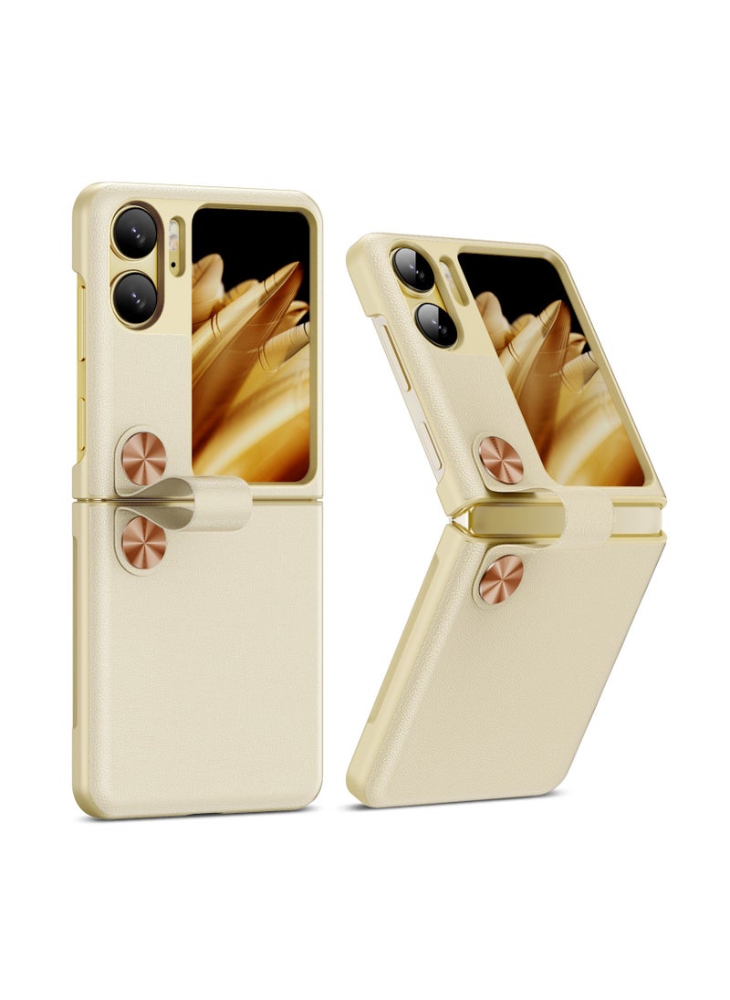 General - The OPPO Find N2 Flip comes with a plain leather case with a flap and a plain leather case with a flap is compatible with the OPPO Find N2 Flip - Image 1