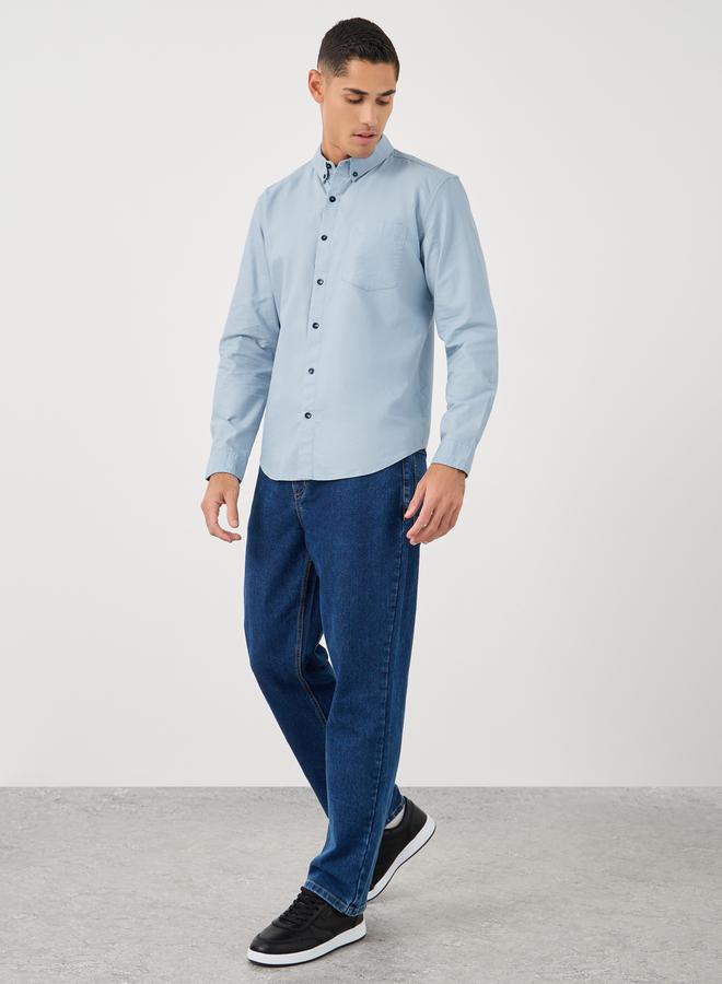 Styli Button Down Collar Regular Fit Oxford Shirt - Image 2