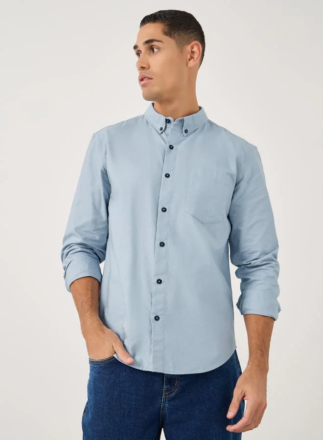 ستايلي Styli Button Down Collar Regular Fit Oxford Shirt