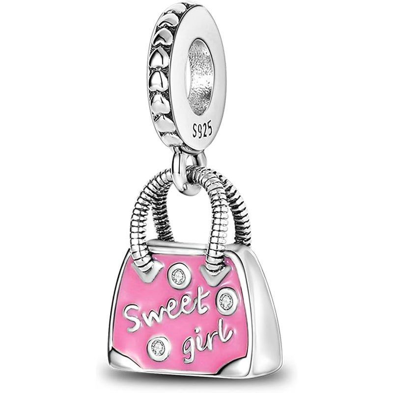 MULA 925 Sterling Silver Charms for Bracelets and Necklaces Lipstick and Bag Dangle Pendants Tower Camera Beads Charms Jewelry Gift for Women - Image 1