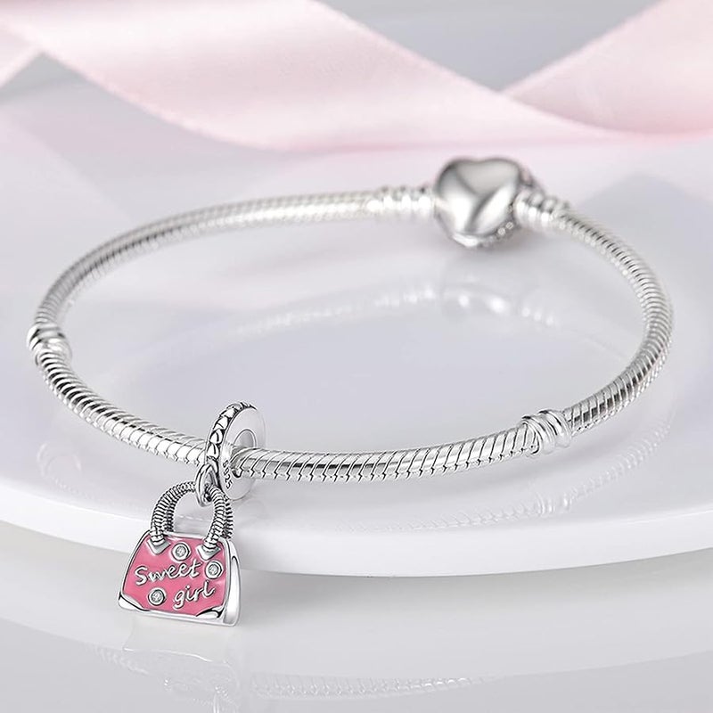 MULA 925 Sterling Silver Charms for Bracelets and Necklaces Lipstick and Bag Dangle Pendants Tower Camera Beads Charms Jewelry Gift for Women - Image 3