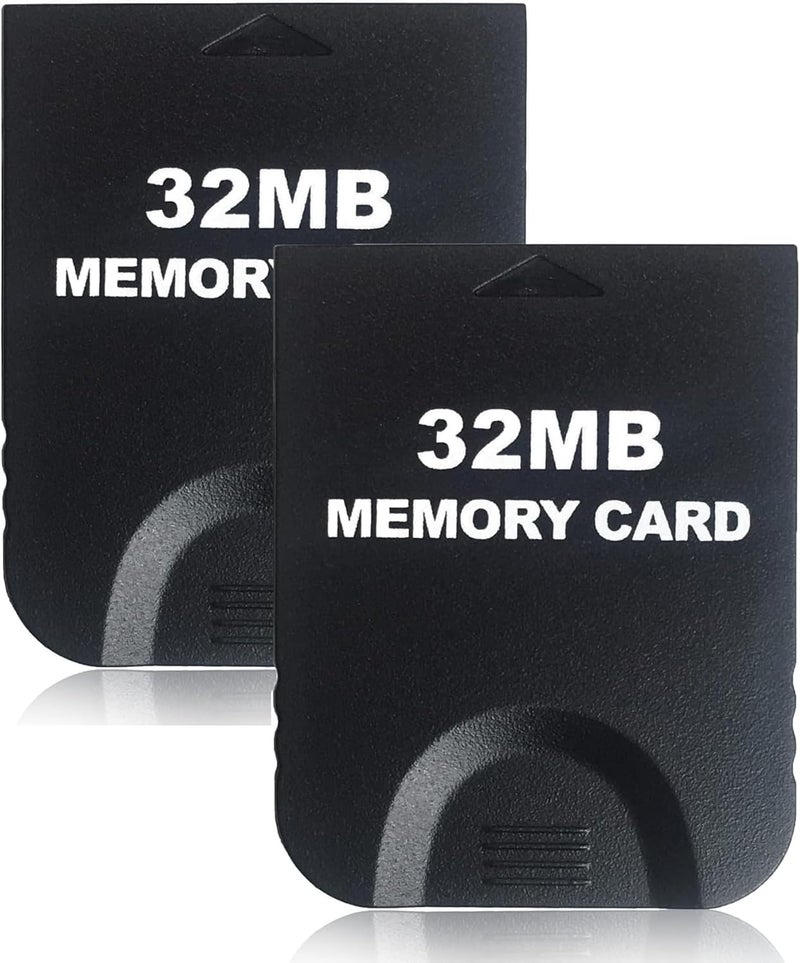 هياماس 32MB(507 Blocks) Gamecube Memory Card, High Speed Game Memory Card Compatible for Nintendo Gamecube and Wii Console Accessory Kits - Black-32MB/2Pack - Image 1