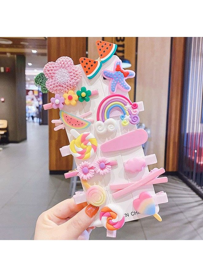 SUKPSY 28 Pcs Colorful Hair Clips Cute Hair Accessories Flower Fruit Dessert Barrettes Hairpins For Baby Girls Teens Toddlers - Image 3