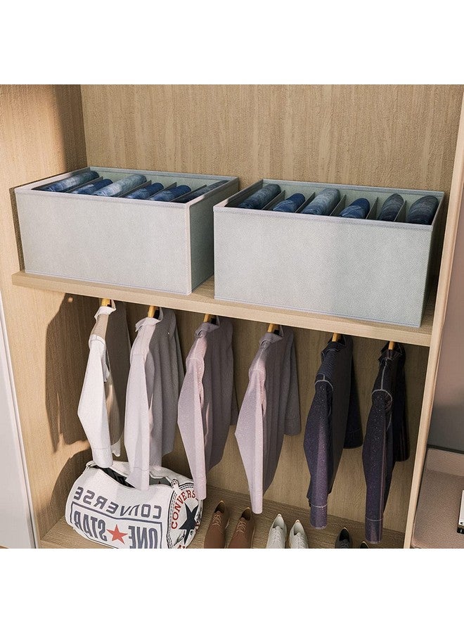 JD FRESH JD FRESH 4 Pcs Non-Woven Cloth Organizer for Storage/Foldable Wardrobe Organiser for Clothes/Collapsible Storage Box/Storage Baskets for Organizing Shirts/Pants/Jeans/Dress/Sweaters - (5 Slot, Grey)  - Image 5