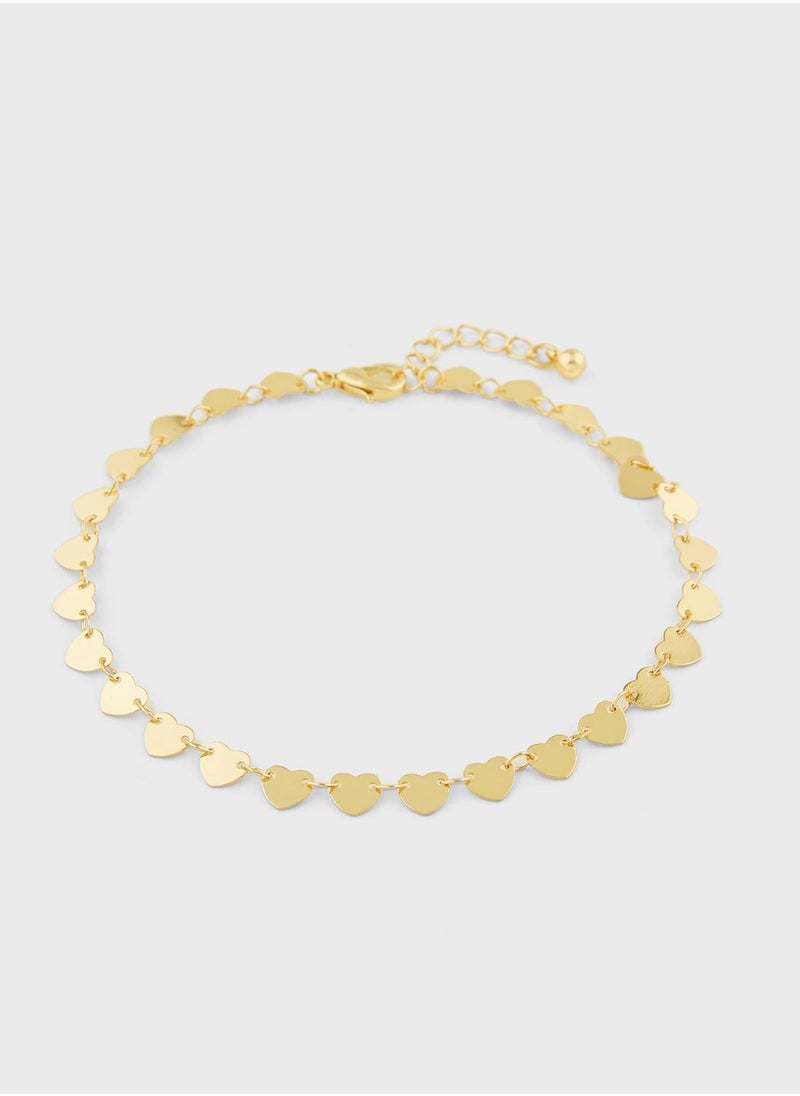 Ginger - 2 Pack Heart  Detail Anklet - Image 1