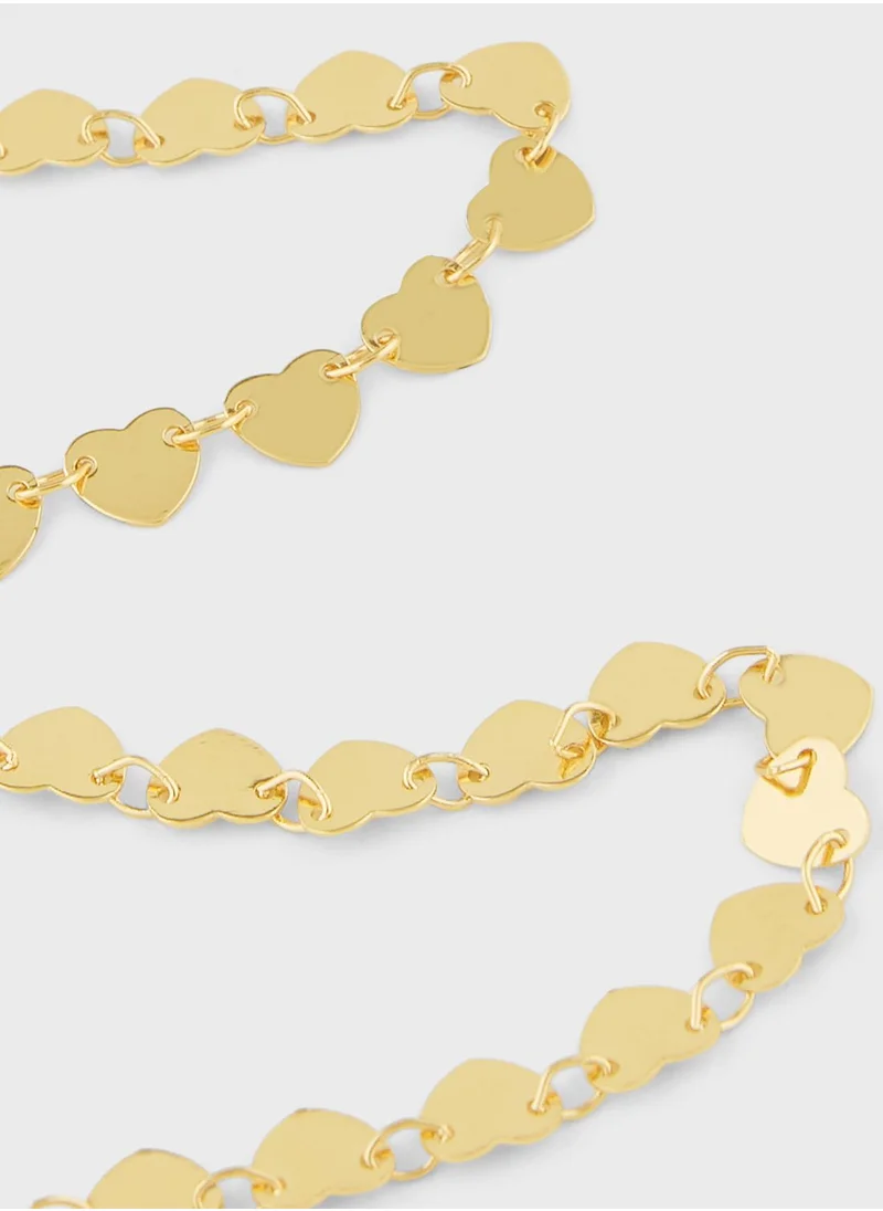 Ginger 2 Pack Heart  Detail Anklet