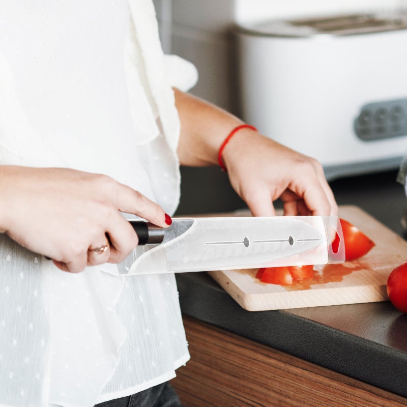 4pcs Kitchen Knives Protective Sleeves Professional Cutter Guards (White) - Image 1