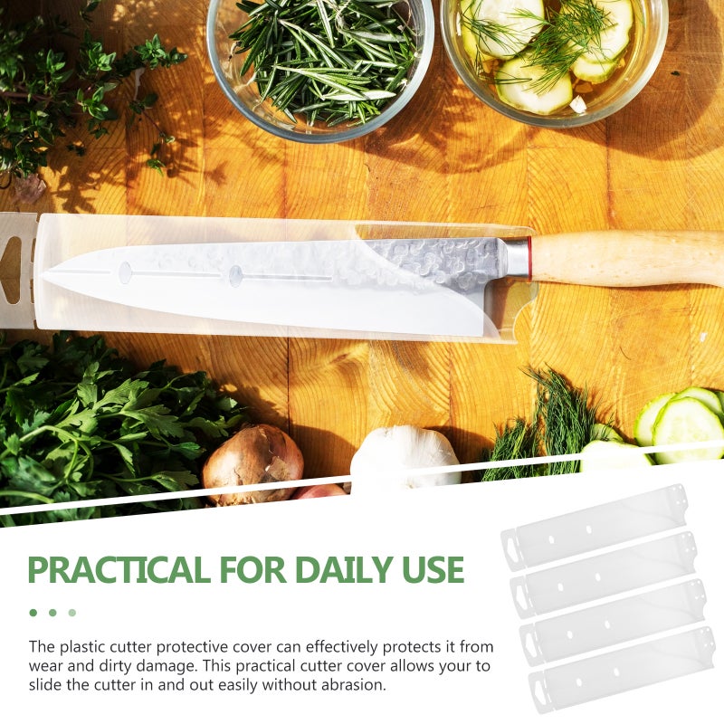 4pcs Kitchen Knives Protective Sleeves Professional Cutter Guards (White) - Image 5