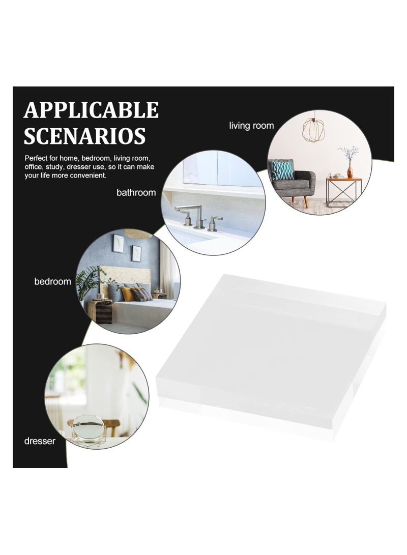 إي وورلد مجموعة من 3 صواني خدمة مربعة من الأكريليك الشفاف مع زوايا مفتوحة وغير مختومة - منظمات مثالية لتخزين الأدراج أو على الأسطح في المكاتب والمطاعم والمطابخ والفعاليات المقدمة. - Image 5