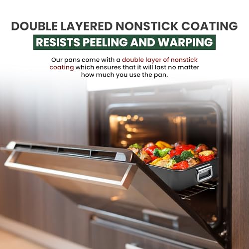 CULINARIN Large Lasagna Pan 12” x 16” - Heavy-Duty Nonstick Casserole Dishes for Oven - Convenient Deep Lasagna Baking Dish With Foldable Handles - Casserole Dish Is Dishwasher Safe and Perfect for Any Meal - Image 4