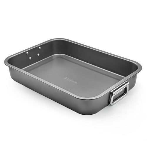CULINARIN Large Lasagna Pan 12” x 16” - Heavy-Duty Nonstick Casserole Dishes for Oven - Convenient Deep Lasagna Baking Dish With Foldable Handles - Casserole Dish Is Dishwasher Safe and Perfect for Any Meal - Image 1