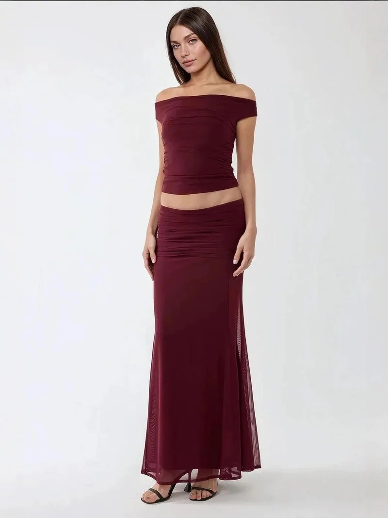 Hiccup Burgundy Red Ilma Slim Fit Multiway Top for Women | Best Price UAE