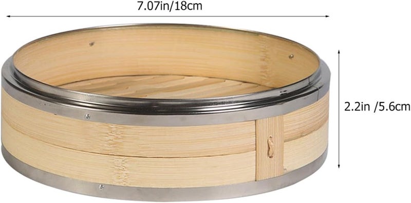 PRETYZOOM Steamer Basket with Stainless Steel Border Natural Food Steamer for Dumplings Vegetables Fish Cooking Compatible with Wok and Pan - Image 2