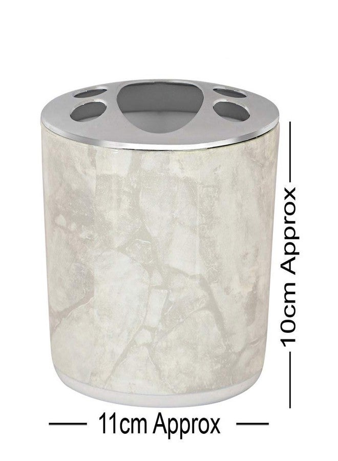 NGEL 4 Pcs Marble Look Bathroom Accessories Set,Toothbrush Holder,Soap Dish,Soap Dispenser - Image 4