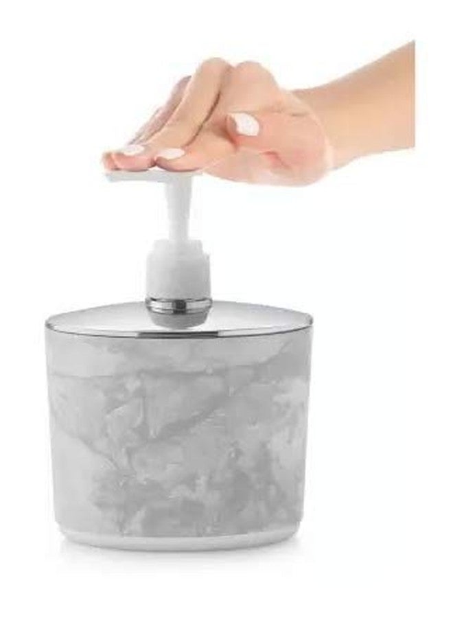 NGEL 4 Pcs Marble Look Bathroom Accessories Set,Toothbrush Holder,Soap Dish,Soap Dispenser - Image 3