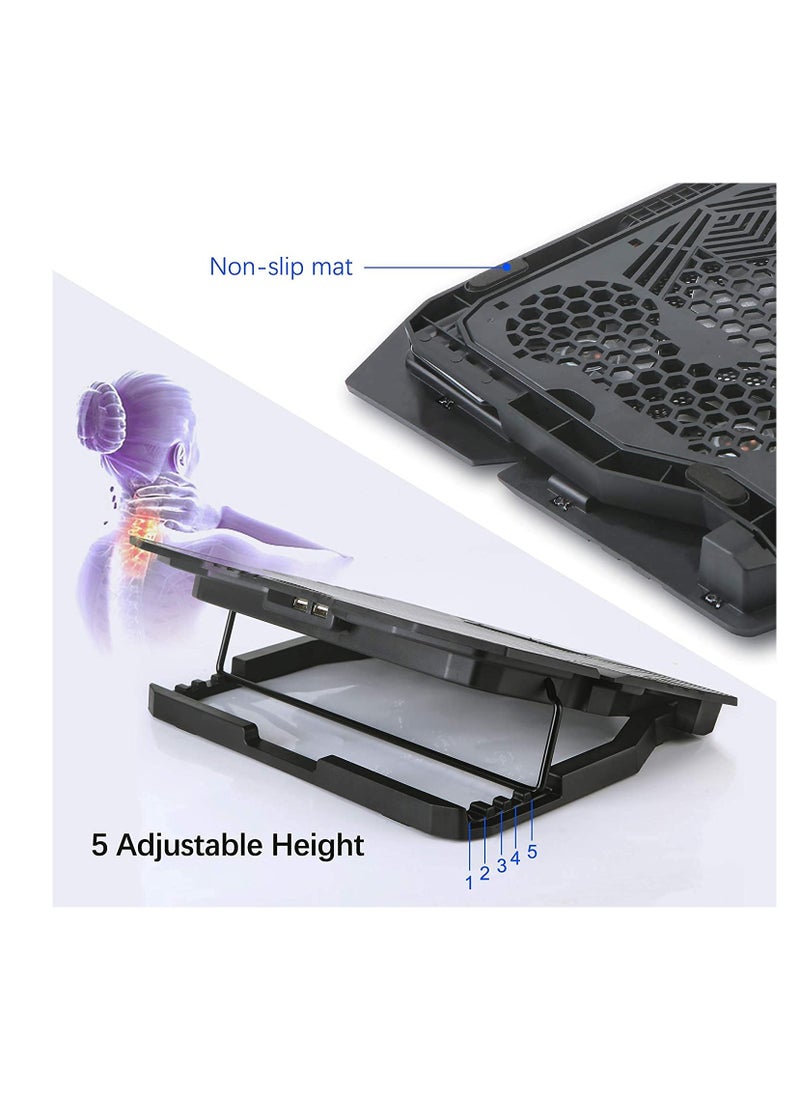 Generic - laptop Cooling Pad cooler USB Fan Light Notebook Stand and Quiet Fixture for laptop - Image 1