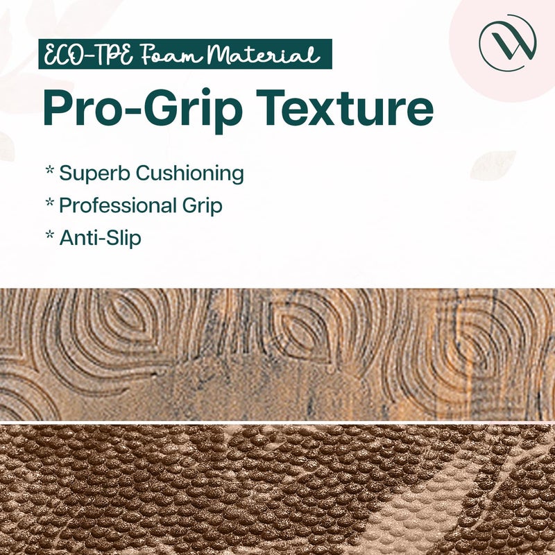 WISELIFE KneePad | High Density Premium ECO-TPE Foam Material Pro-Grip Texture Soft Surface, Kneeling Support for Yoga, Cushion for Knees, Hands, Wrists, and Elbows (Mahogany PRO - Set of 2) - Image 2