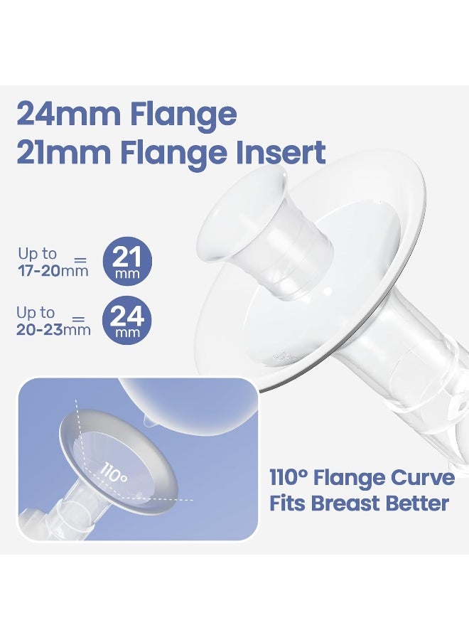 NCVI Double Electric Breast Pump, Breast Pump Electric 8122 with 4 Modes 9 Levels, Breastfeeding Pump with 21/24mm Flanges, Rechargeable Milk Pump Ultra-Quiet for Home & Travel, LED Touchscreen - Image 4