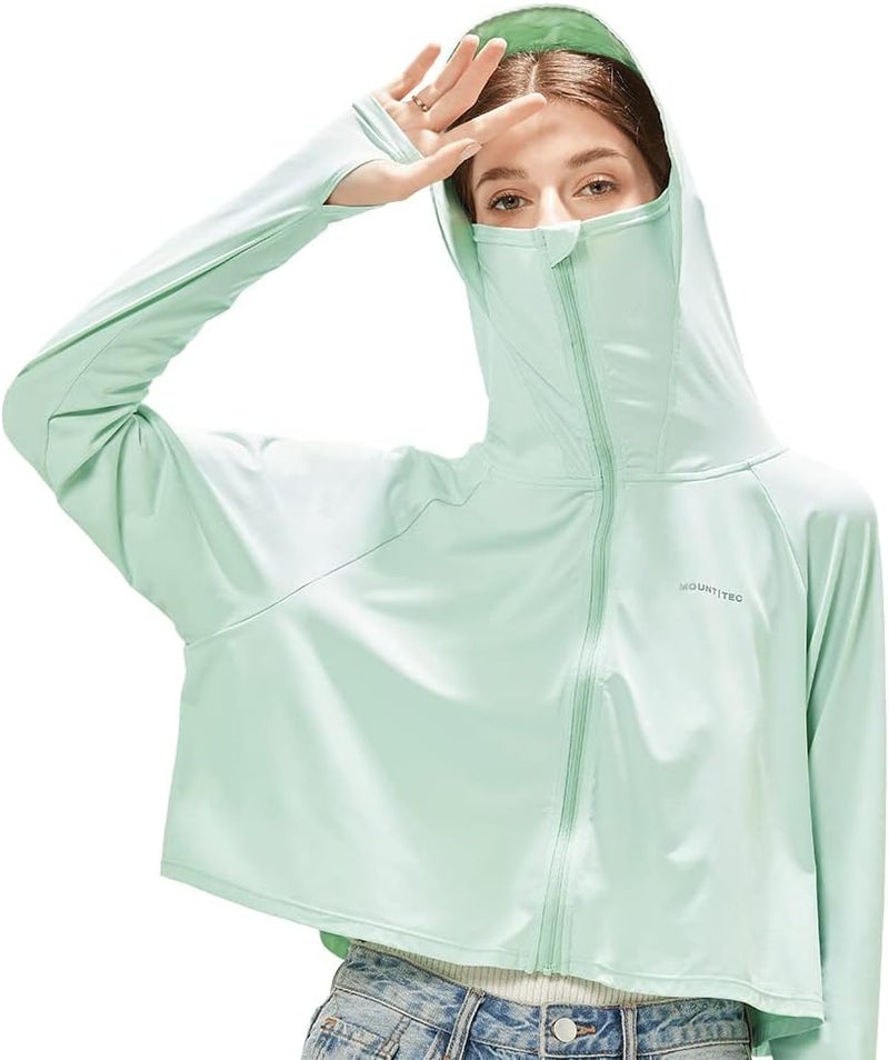 MOUNT TEC Store Womens UPF 50+ Cooling UV Protection Clothing Hooded Sun Protective Jacket Long Sleeve for Summer - Image 1
